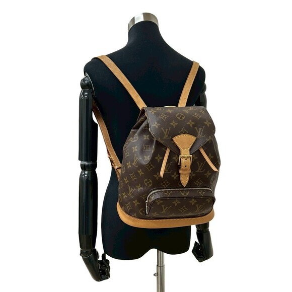 LOUIS VUITTON Authentic Vintage Brown Monogram Leather Backpack main image 10